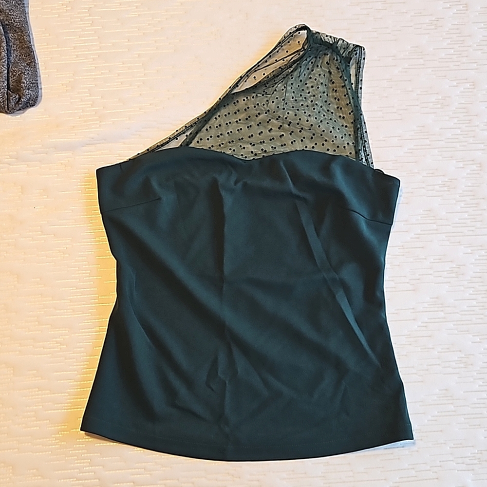 Dark green off shoulder top
